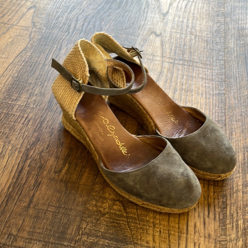 Gaimo Espadrilles Eyota grey Suede Wedge Heel Women’s Size EU 38 US 7.5